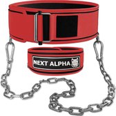 Next Alpha - Gewichthefriem & Dip Belt Combinatie - Rood - L