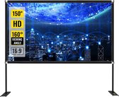 Écran de projecteur Vevor® XXL 150 pouces – 4K Full HD – Angle de vision de 160 degrés – 16:9 – Excellente qualité – Avec système de base