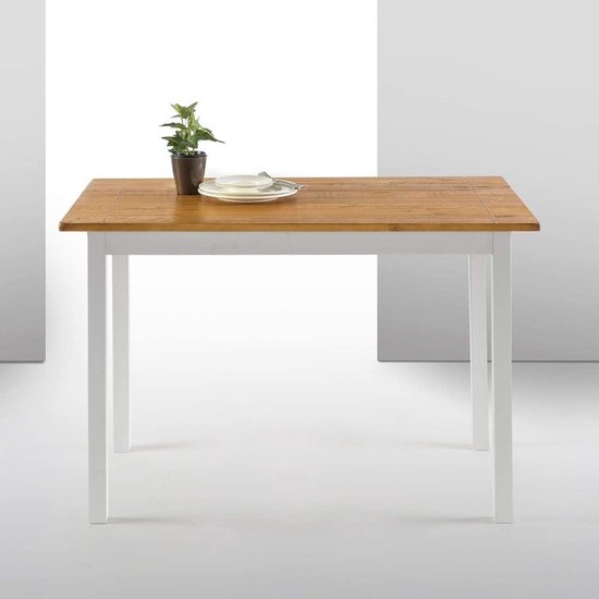 Eettafel-tafel-114 cm Houten Eettafel-45KG-Wit