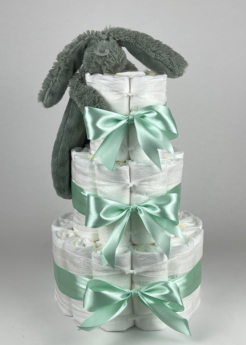 Goedkoopste Chouette-Chouette | Luiertaart Neutraal | Kraamcadeau | Geboorte Jongen Meisje | Babyshower | Tuttle Konijn Richie Green - Groen