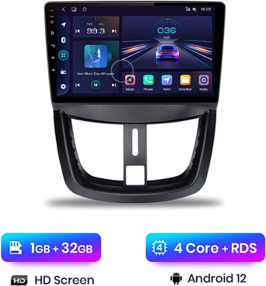 Radio de navigation Android pour Peugeot 207 avec Apple Carplay et