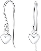 Joy|S - Zilveren hartje oorbellen - massief hartje 5 mm - oorhangers