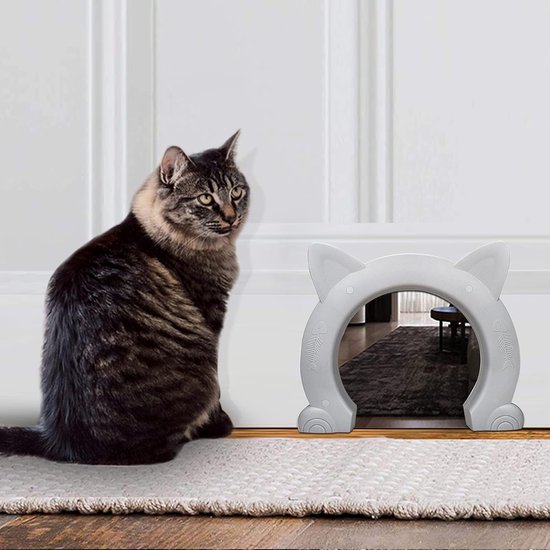 IKUSO Kattenluik Voor Grote En Kleine Katten - Kattenluik Binnendeur - Incl. Montageset - Kattentunnel - Kattenbak - Kattenhuis - IKUSO
