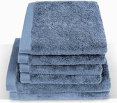 luxe handdoekenset premium kwaliteit 100% katoen 4 handdoeken 50x100 cm 2 douchelakens 70 x 140 cm (blauw)