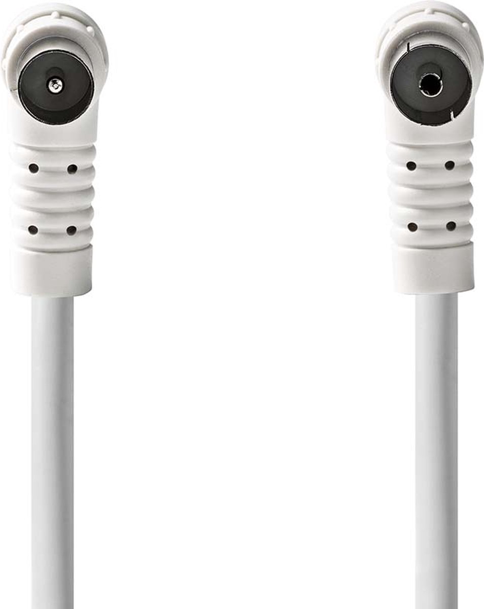 Coaxkabel | IEC (Coax) Male | IEC (Coax) Female | Vernikkeld | 120 dB | 75 Ohm | Viervoudig Afgeschermd | 5.00 m | Rond | PVC | Wit