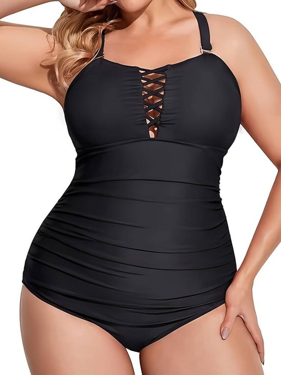 CUPSHE Plus Size Een Stuk Badpak Voor Vrouwen Ruches Onderdraad Badpak Curvy Buikcontrole Badmode, Donker Olijfgroen, XL Grote Maten CUPSHE Plus Size Een Stuk Badpak Voor Vrouwen Ruches Onderdraad Badpak Curvy Buikcontrole Badmode, Donker Olijfgroen, XL Grote Maten