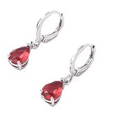 Strass Oorhangers - Rood