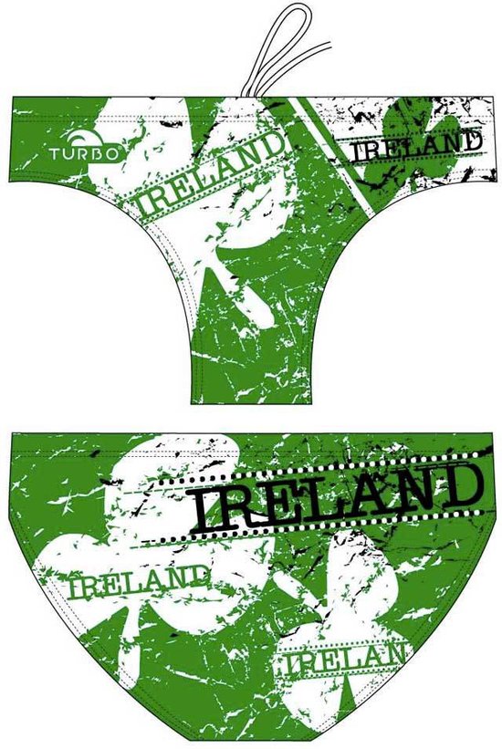 Slip de bain Turbo Ireland Vert, Wit 4XL Homme