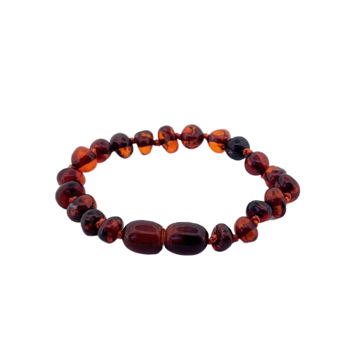Goedkoopste Jikkies ® - Barnsteen Armband - Baby Armbandje - Natuurlijk Baltisch Barnsteen - Pijnstillend tegen doorkomende tandjes - Donker Cognac - 14CM