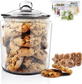 15-pack transparante ronde voorraadpotten met deksels 3,9 l grote keukenvoedselcontainers luchtdicht droog voedsel koekjes snacks