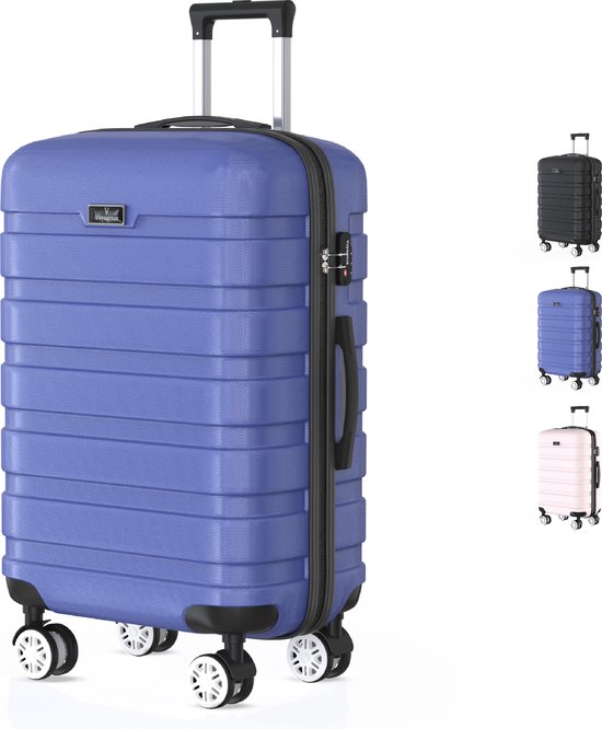Voyagoux® REVELATION - Reiskoffer Medium - 71L - Koffers - Reiskoffer met wielen -Blauw - TSA Slot