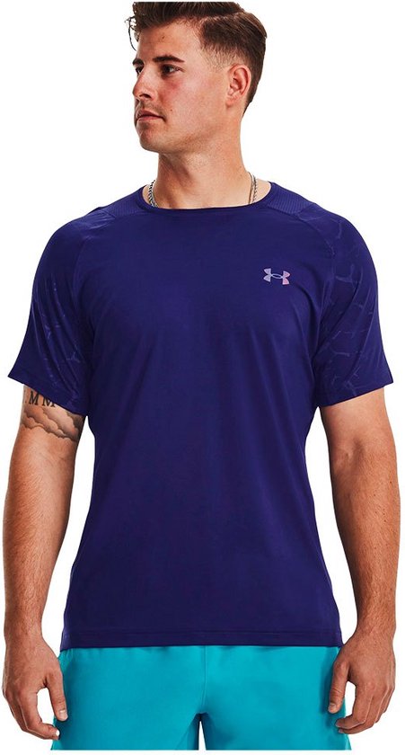 Under Armour Rush Emboss Ss-Blu - Taille LG