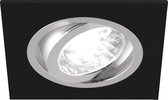 Spot Armatuur 10 Pack - GU10 Inbouwspot - Vierkant - Zwart/Chrome - Aluminium - 93x93mm
