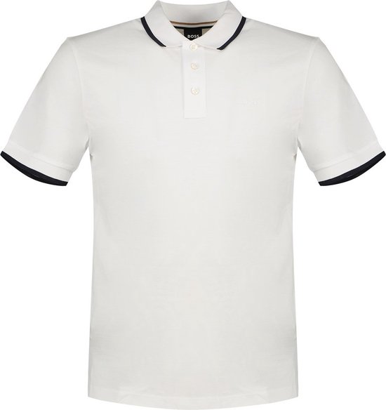 BOSS Parlay regular fit polo - pique - wit - Maat: