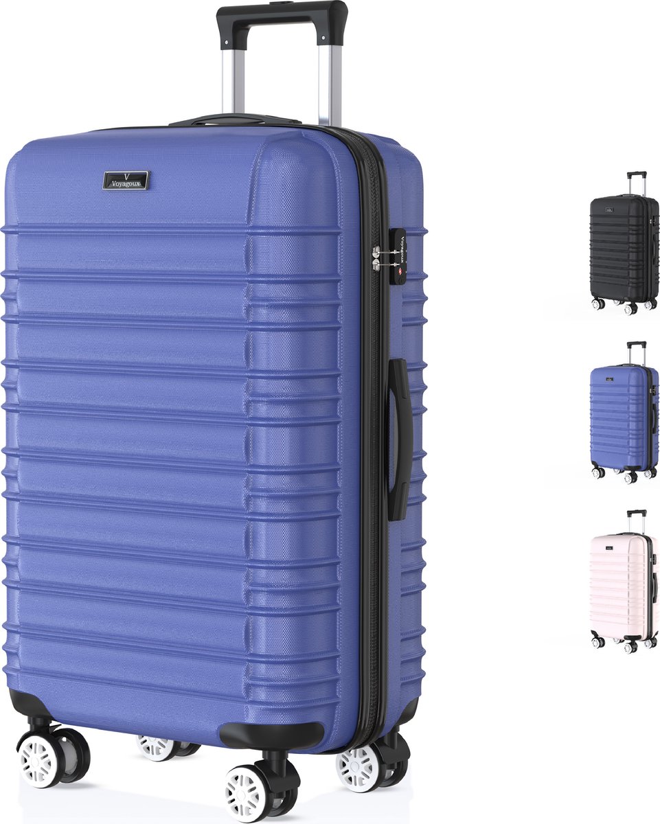 Voyagoux® AVALON - Handbagage Reiskoffer - 39L - Koffers - Reiskoffer met wielen -Blauw - TSA Slot