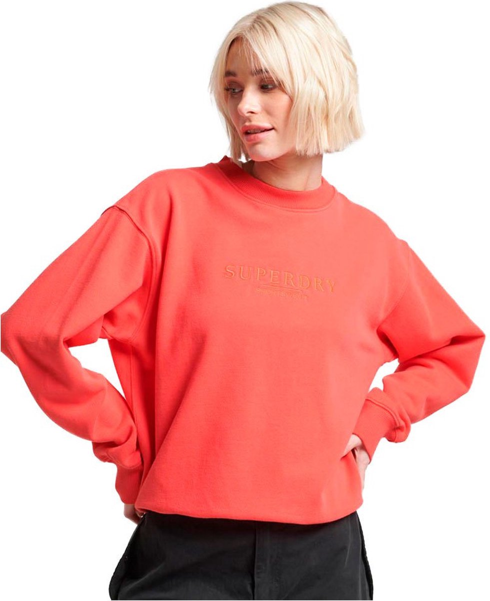 Superdry Embroidered Loose Sweatshirt 2XS Vrouw Roze