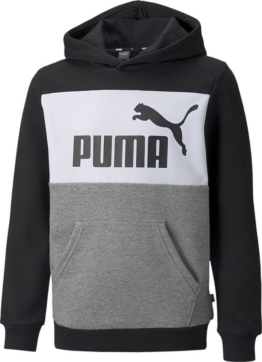 Puma Essentials+ Colorblock Fl Sweatshirt 4-5 Years Jongens Zwart