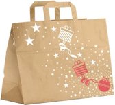 25 x Sacs de transport de Noël en papier kraft avec oreilles plates « Tootsy » Take Away 32x17x27cm / Sacs de Noël / Sacs de Noël