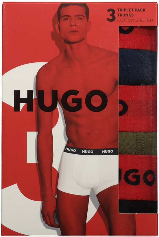 Hugo Boss Trunks (3-Pack) - Heren Boxers Kort - Navy Blauw - Maat S