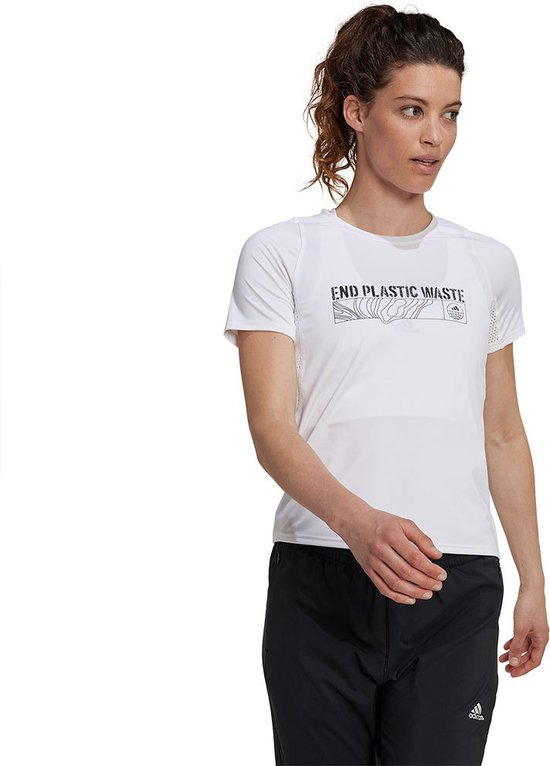 Adidas Parley Run Fast T-shirt Met Korte Mouwen Wit L Vrouw
