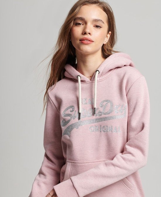 Superdry Vl Scripted Coll Capuchon Roze 2XS Vrouw