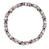 Bracelet Behave - couleur argent - pierres violettes - élastique