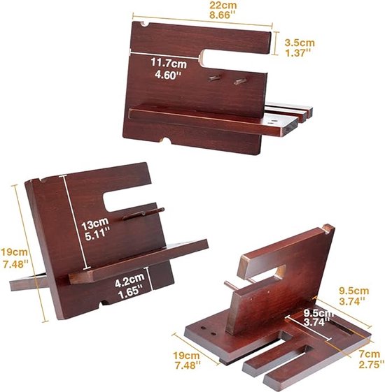 Cadeaus voor mannen Nachtkastje Organizer Kerst Verjaardagscadeaus voor Hem Papa Geschenken Hout Docking Station voor Mannen Sleutel Portemonnee Horloge Organizer Geschenken voor Papa Gadgets