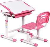 table pour enfants avec chaise, bureau pour enfants réglable en hauteur, bureau d'écolier avec choix de couleurs, meubles pour enfants inclinables, table d'écriture pour enfants (rose)