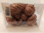 Kerstballen - Onbreekbaar - Verschillende soorten in 1 verpakking - 12 stuks - Brons - Glitter