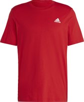 adidas Sportswear Essentials Single Jersey Geborduurd Small Logo T-shirt - Heren - Rood- L