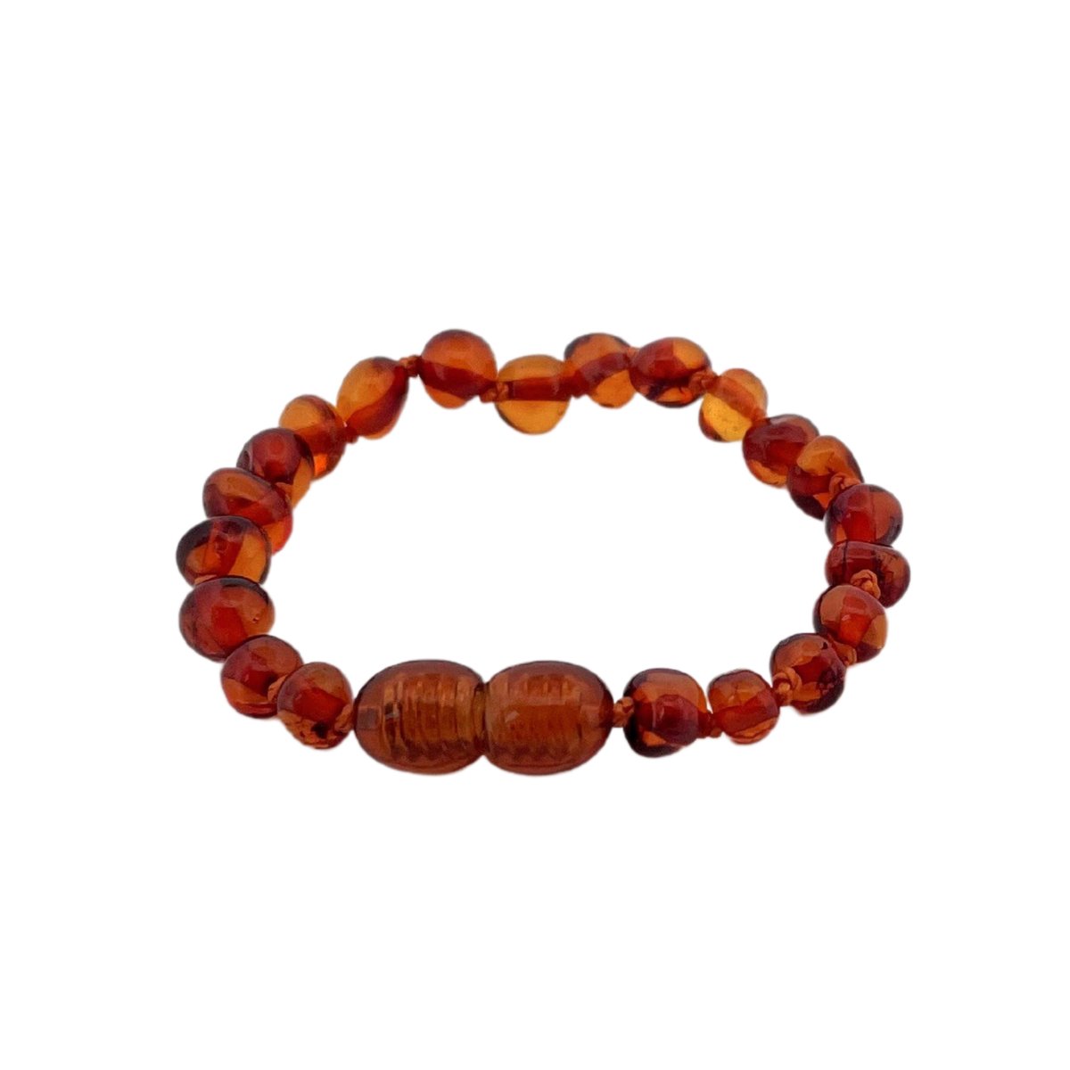 Goedkoopste Jikkies ® - Barnsteen Armband - Baby Armbandje - Natuurlijk Baltisch Barnsteen - Pijnstillend tegen doorkomende tandjes - Cognac - 14CM