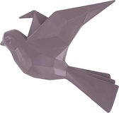 Present Time Wandhanger Origami Bird - Donkerpaars - 19x3,5x15,7cm - Scandinavisch