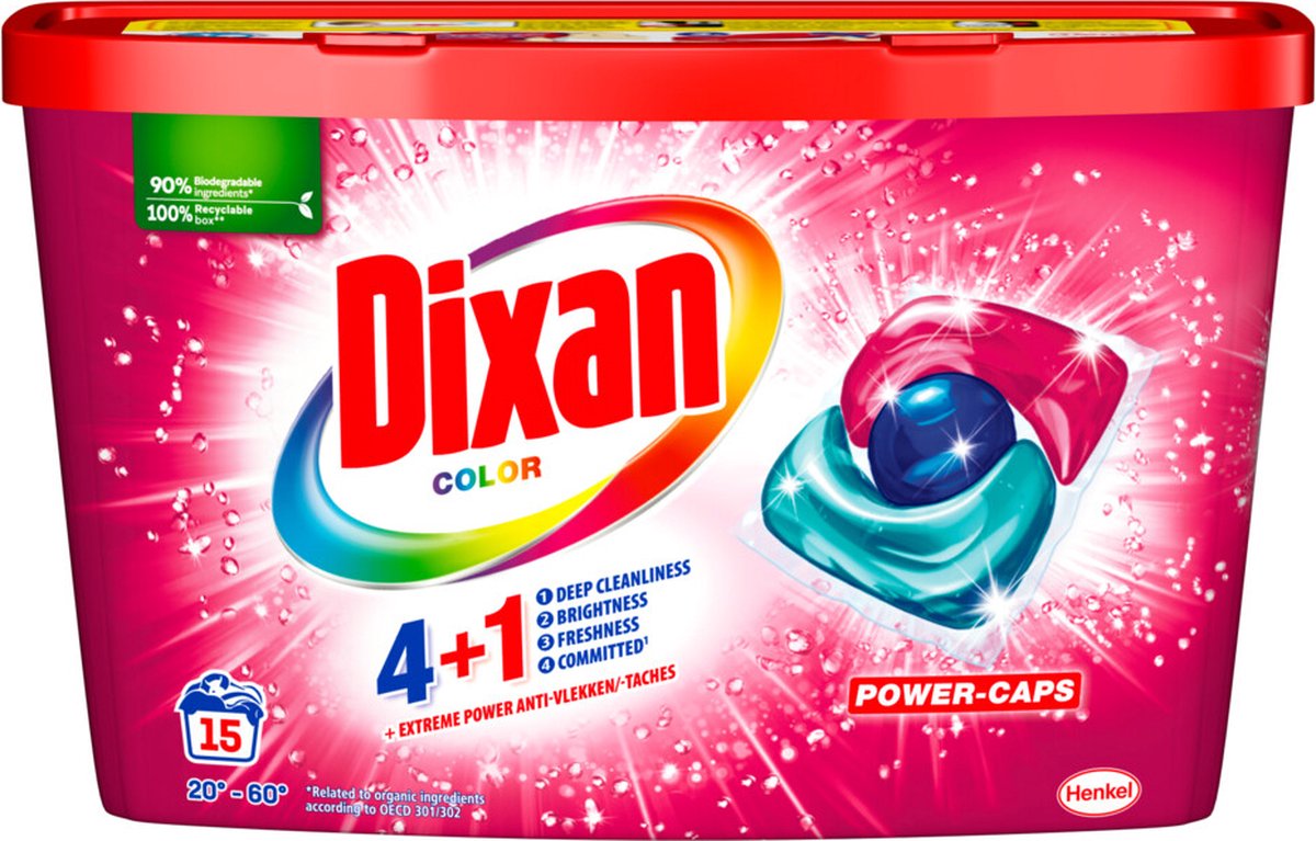 Goedkoopste Dixan Wasmiddelcapsules Gekleurde Was - 15 Wasbeurten 4 1 Power-Caps 15 stuks