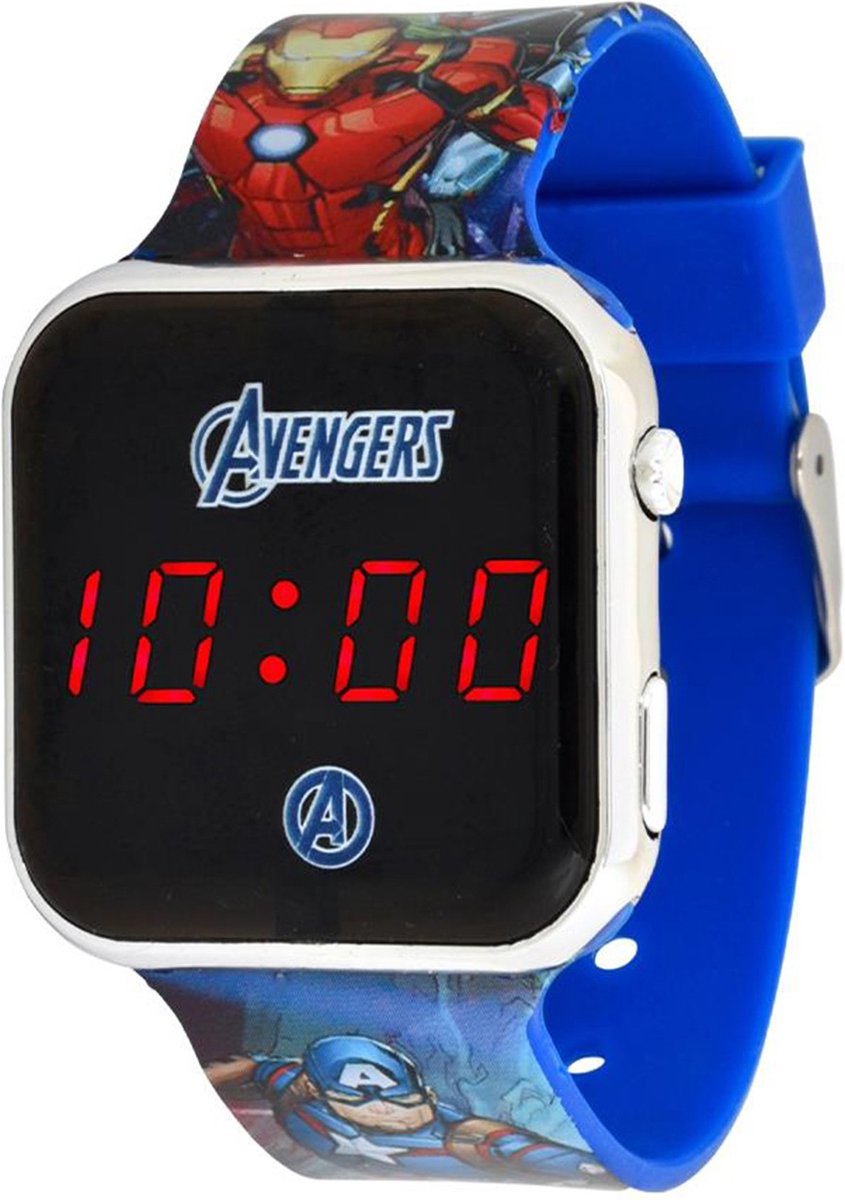 Disney - LED Watch The Avengers - Kinderhorloge Met LED Display Voor Datum en Tijd - Blauw