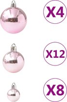 vidaXL - 100-delige - Kerstballenset - roze