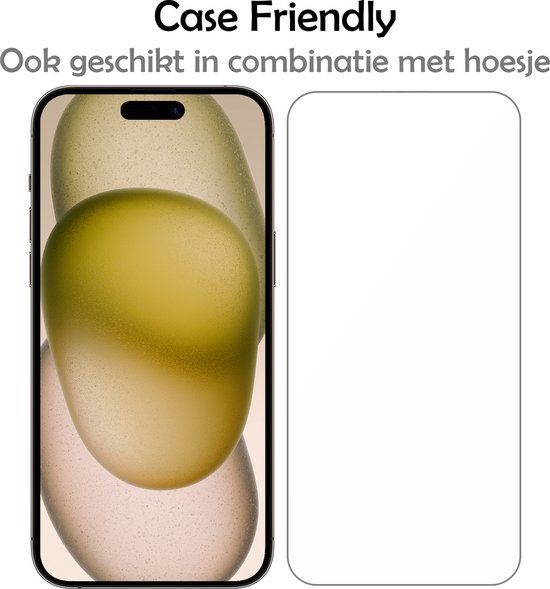 Protecteur d'écran pour iPhone 15 Pro, "Case Friendly", convient également avec une coque.