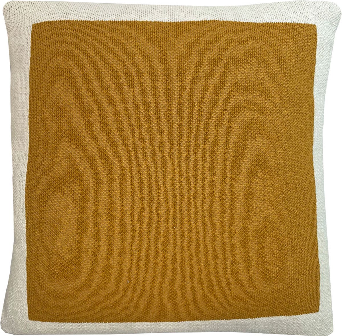 Solid knitted poster cushion sunset yellow