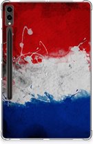 Siliconen Hoesje Bumper Geschikt voor Samsung Galaxy Tab S9 Plus Backcase Nederlandse Vlag met doorzichte zijkanten