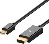 iFoulki Mini DisplayPort (Mini DP) naar HDMI-Kabel, 4K, 1,8 m, Zwart