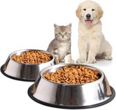 PD® Voerbak Hond - Voerbak Kat - Maat L - 29 x 22 x 7 CM - Hondenvoerbak - Waterbak - RVS