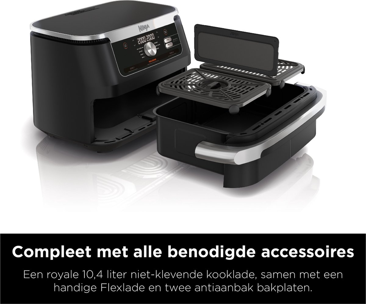 Afbeelding 2 van Ninja Foodi AF500EU Mega Dubbele Airfryer XXL - 10.4 Liter - Twee Kookvakken of Één MegaZone - Heteluchtfriteuse