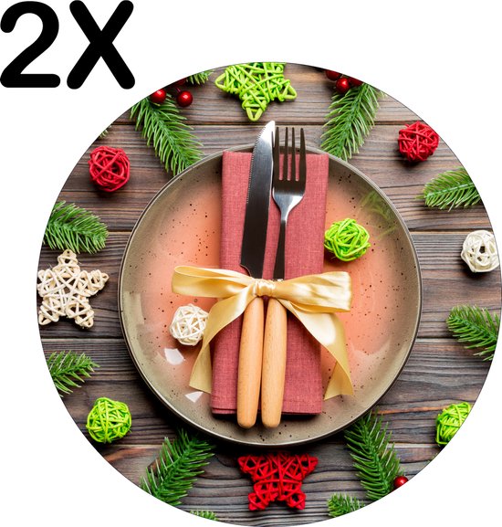 Hollowed Round Placemats, 4 Pieces Silver Metallic Round Placemats