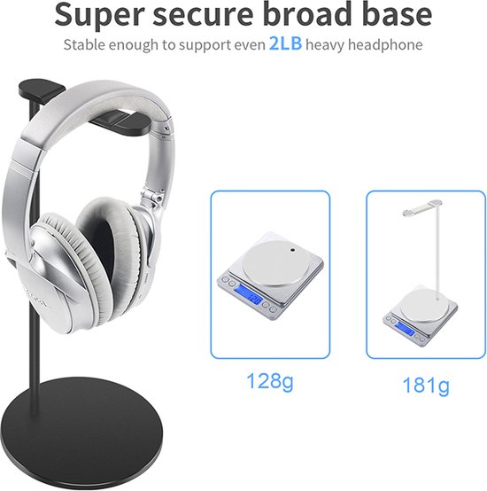 Luxe Aluminium Headset Stand - Headset Houder - Koptelefoon standaard - Koptelefoon Houder - Hoofdtelefoon Houder - Zwart - Merkloos