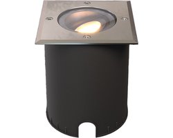 HOFTRONIC - Cody LED Grondspot XL - Vierkant - Dimbaar en kantelbaar - IP67 Waterdicht - RVS - GU10 4.5W 345 Lumen - 2700K Warm wit licht - Geschikt voor tuin, oprit en pad