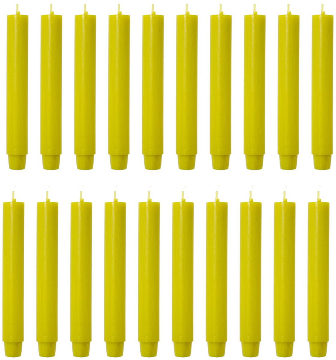 Rustik Lys chique mooie dinerkaarsen pak van 20 stuks 2.6 x 18 cm in de kleur Oker