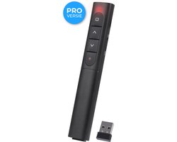 Nuvance - Presentatie Klikker - Draadloze Presenter voor Presentatie - USB Powerpoint Afstandsbediening met Laser Pointer - Zwart