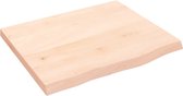 vidaXL - Wastafelblad - 60x50x(2-4) - cm - onbehandeld - massief - hout