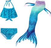 Zeemeerminstaart inclusief monovin en bikini set - Mermaid staart Oceans paars - Maat 116/122