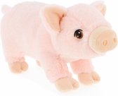 Keel Toys pluche varkens knuffeldieren - roze - staand - 18 en 28 cm - set van 2 stuks