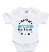 Bellatio Decorations baby rompertje - blauw - leukste oom & tante - cadeau romper - kraamcadeau 80